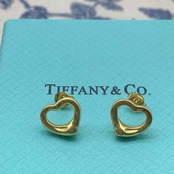 Tiffany heart-shaped hollow earrings open earrings